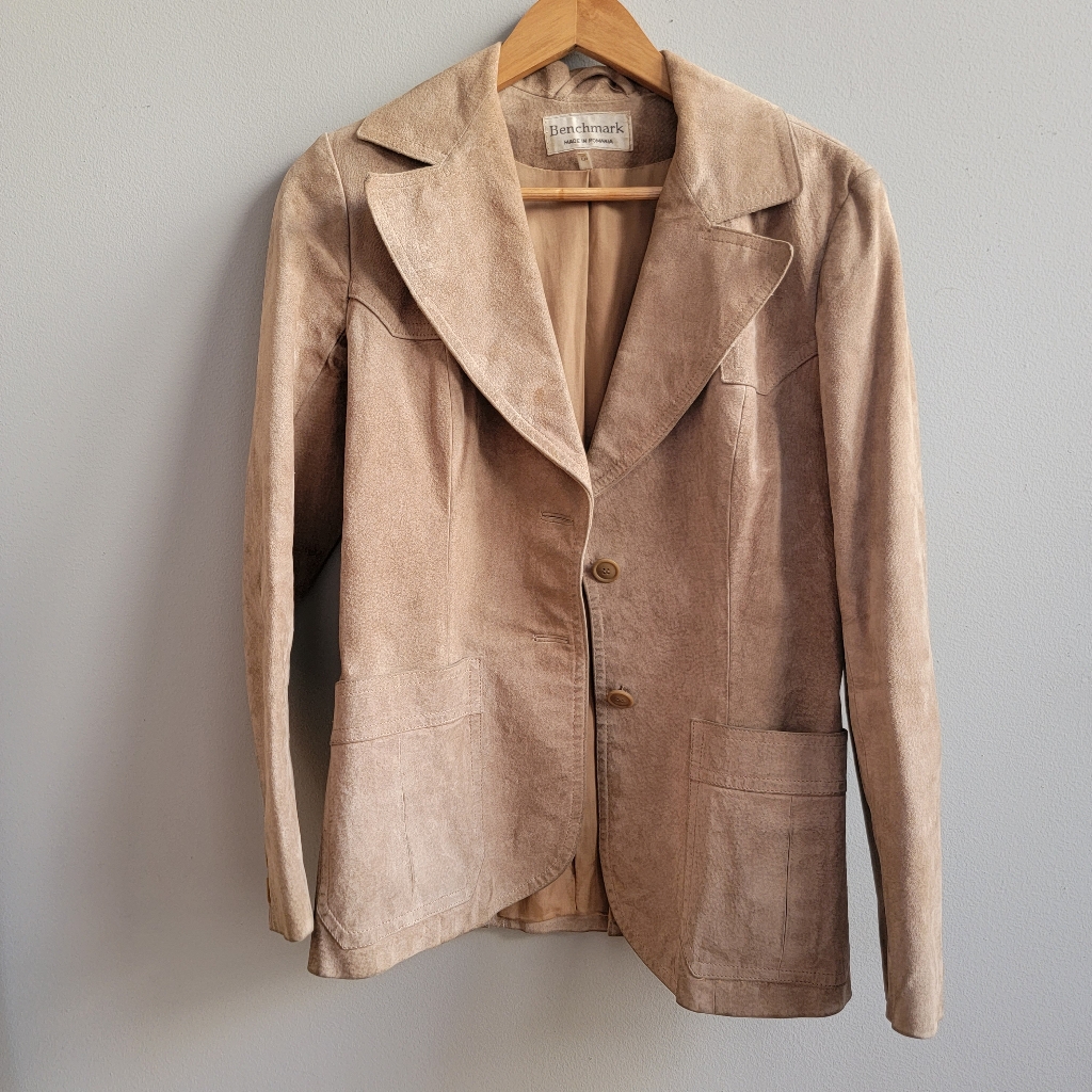 Rare Vintage Leather Benchmark Jacket Made In Romania